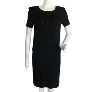 KARL LAGERFELD Dress, S, Navy, Career, Pockets, Back Zipper, Short sleeves